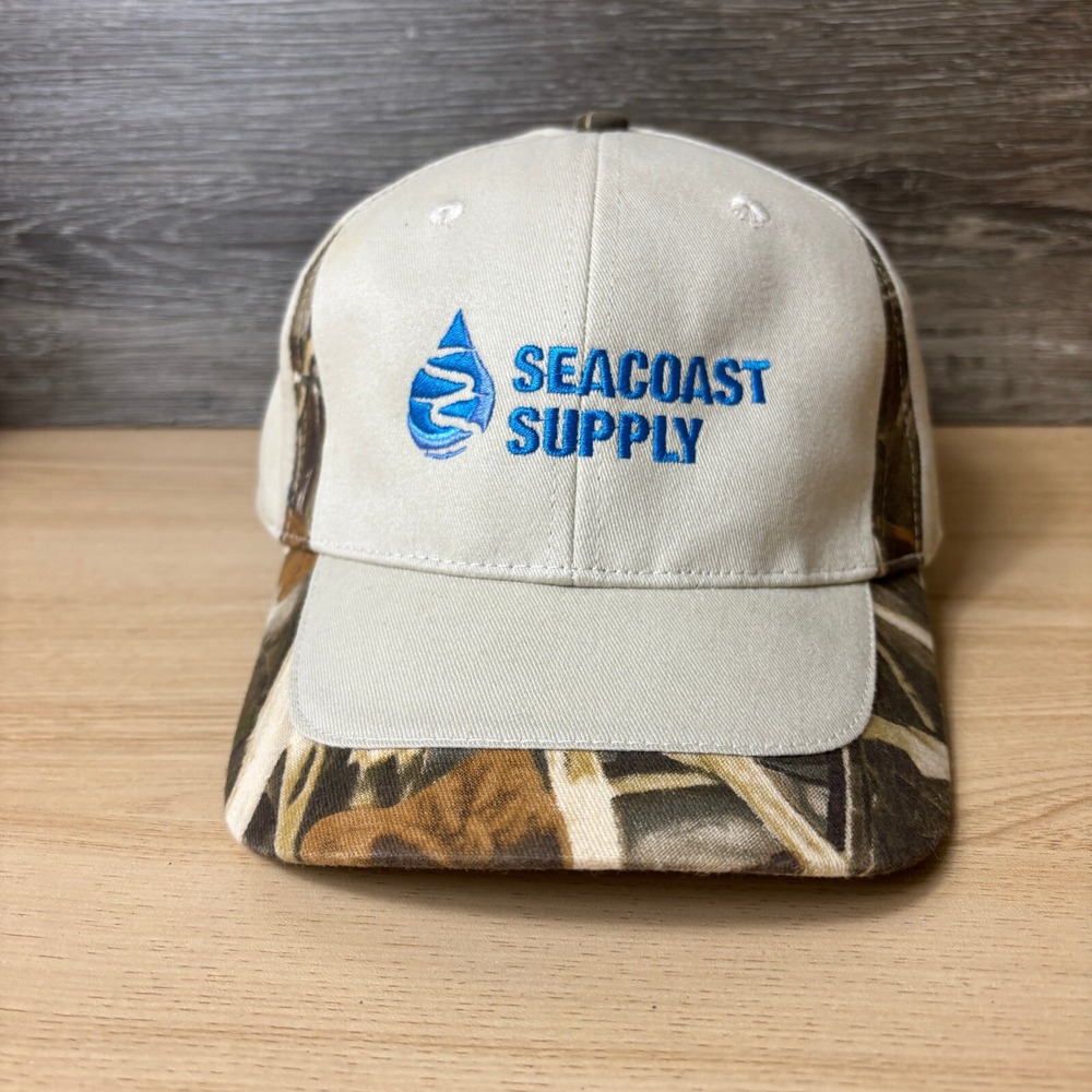 Seacoast Supply Hat Cap‎ Strap Back Brown Beige Camo Adjustable K Products